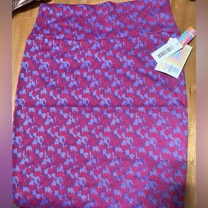 LulaRoe Purple, Blue, and Red Pencil Skirt Size Small